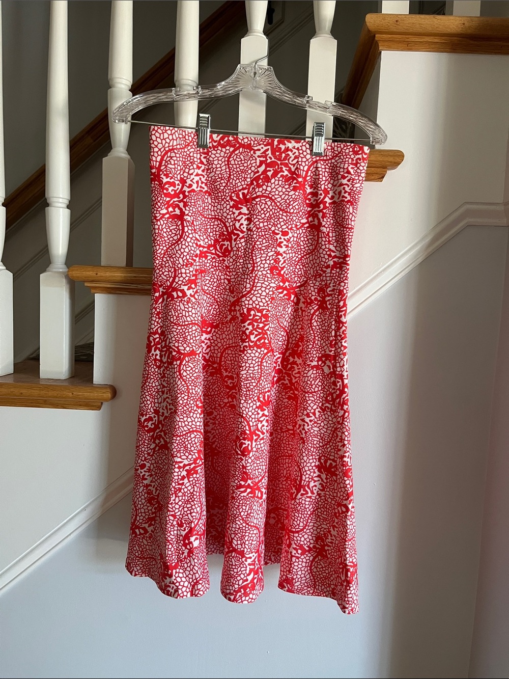 Strapless Red Floral Sundress